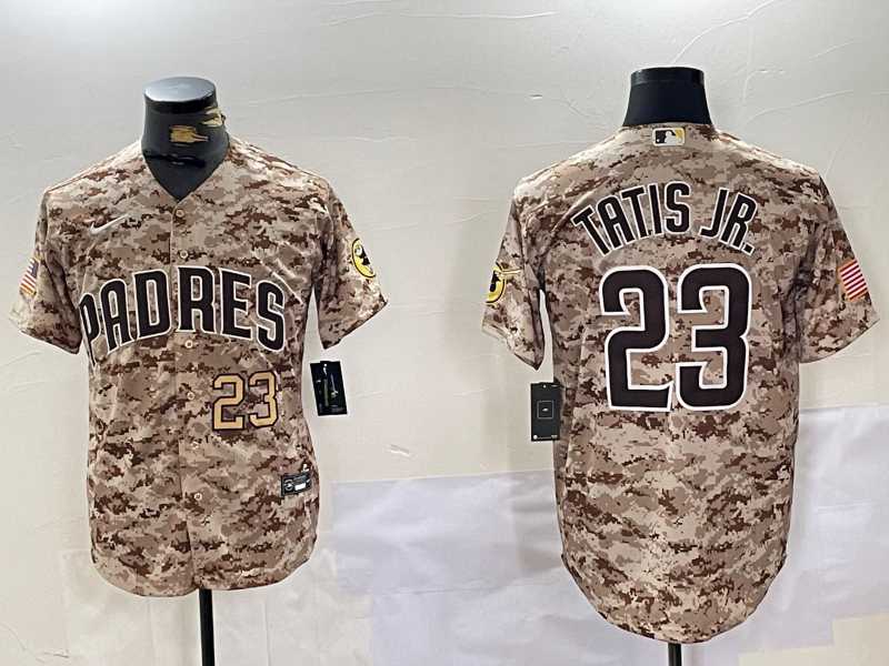 Mens San Diego Padres #23 Fernando Tatis Jr Camo Stitched Cool Base Nike Jerseys->san diego padres->MLB Jersey
